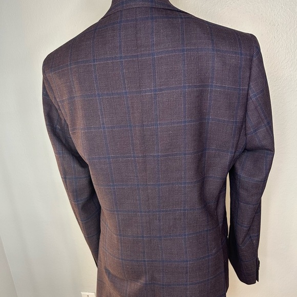 🔥 NWT Ted Baker London Men’s Blazer – Plum Check Windowpane – Size 38R - Picture 10 of 11